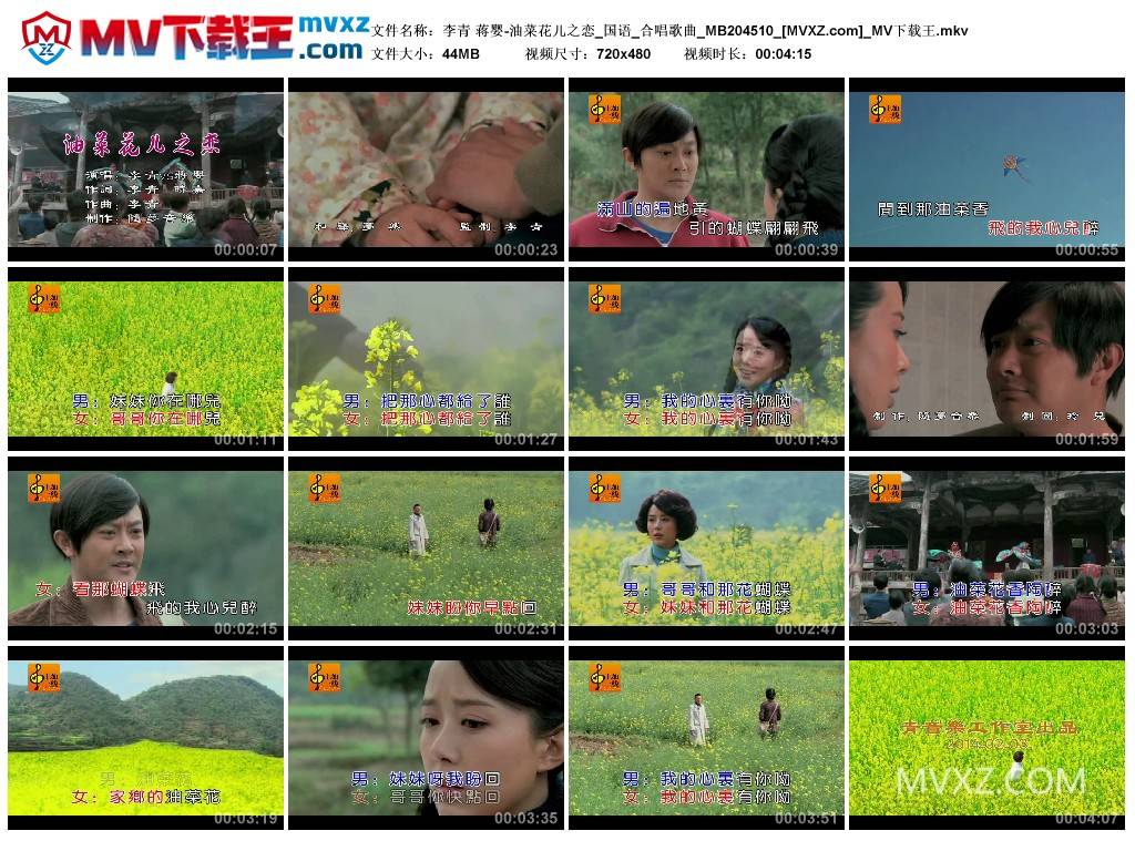 李青 蒋婴-油菜花儿之恋_国语_合唱歌曲_MB204510